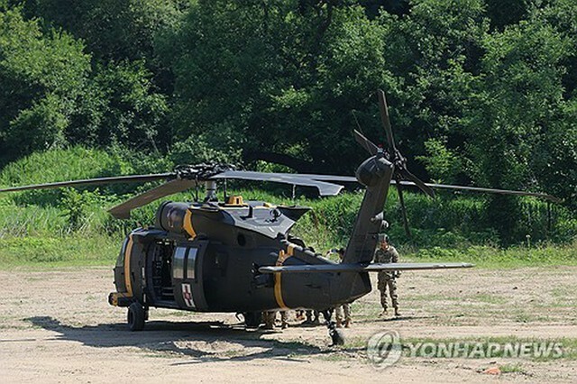 在韓米軍のヘリコプター（資料写真）＝（聯合ニュース）