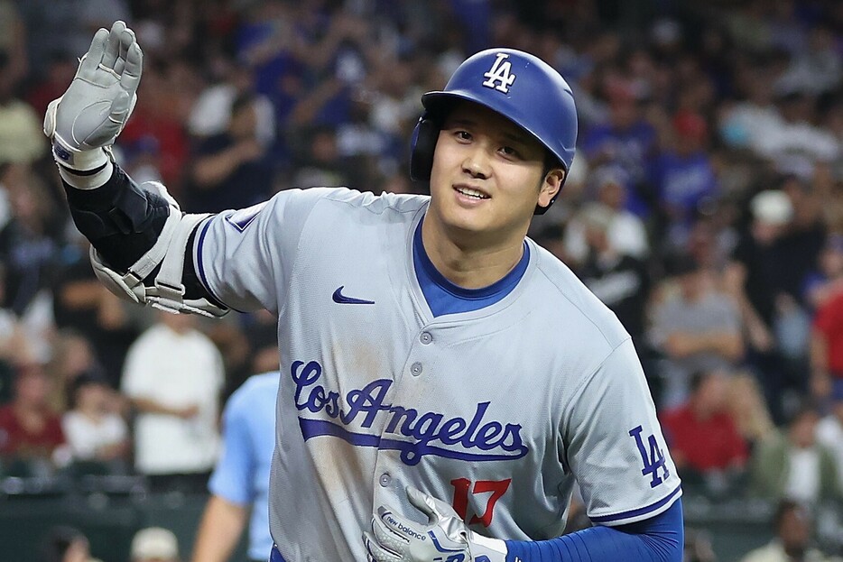 史上初の「43-43」を達成した大谷。(C)Getty Images