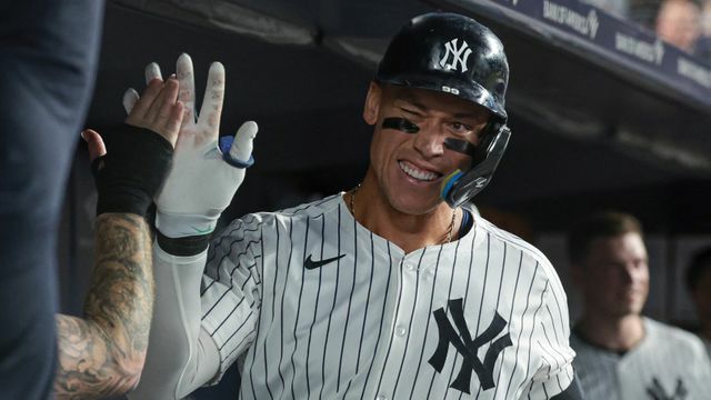 49号HRを放ったヤンキースのジャッジ選手(写真：USA TODAY Sports/ロイター/アフロ)