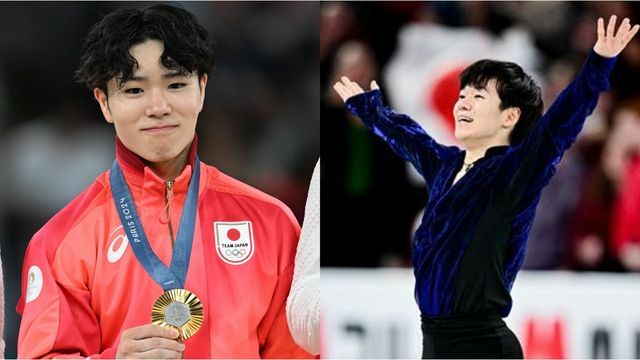 パリ五輪で金メダルを獲得した体操・岡慎之助選手と同級生のフィギュアスケート鍵山優真選手(写真：松尾/アフロスポーツ)(写真：アフロ)