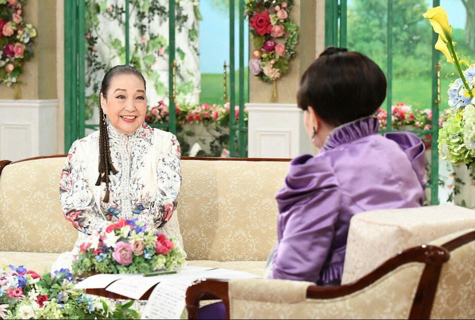 8月1日放送の「徹子の部屋」に出演した湯川れい子さん＝テレビ朝日提供