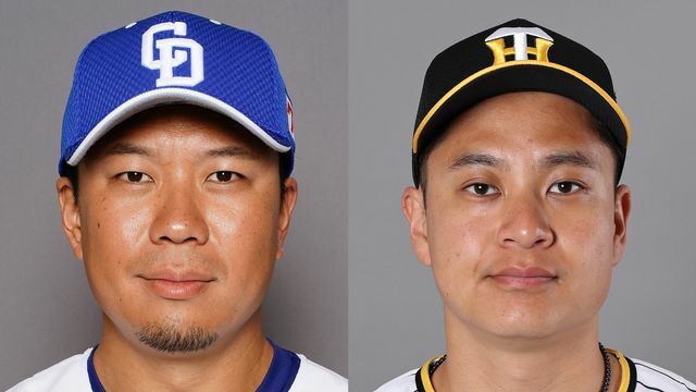 中日の大野雄大投手と阪神の大竹耕太郎投手