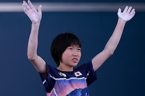 スポーツクライミング女子複合で４位入賞を果たした森。しかし、ボルダーでのルート設定が波紋を呼んでいる。(C) Getty Images