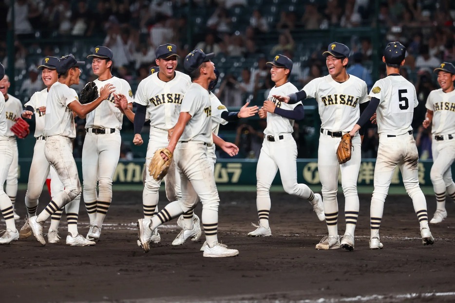 107年ぶりに夏2勝を挙げた大社ナイン（撮影：太田裕史）