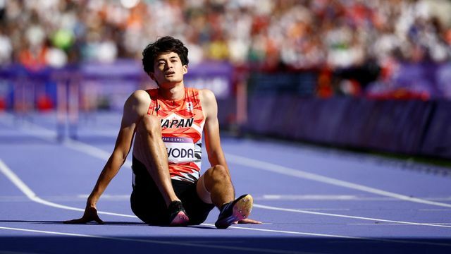 400ｍハードルを走りきった豊田兼選手【写真：ロイター/アフロ】