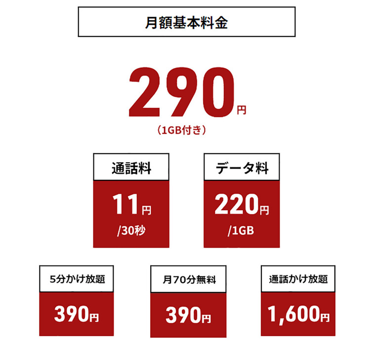 日本通信「合理的シンプル290プラン」（画像は日本通信公式サイトより引用）