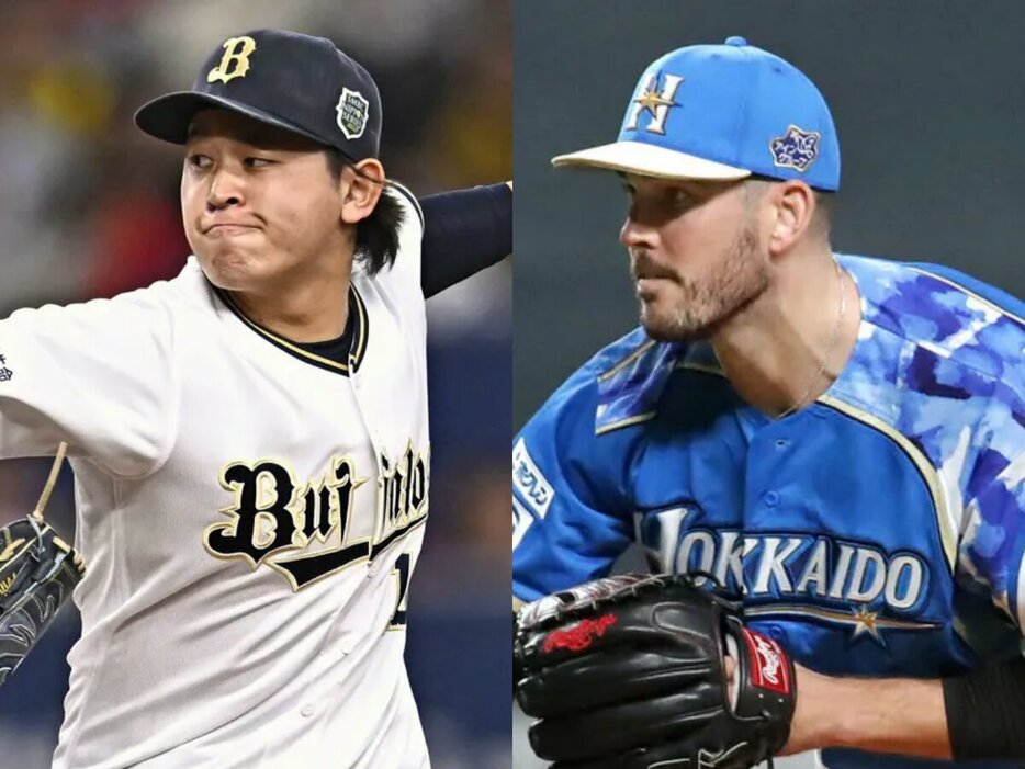 オリックス・宮城大弥、日本ハム・バーヘイゲン (C)Kyodo News