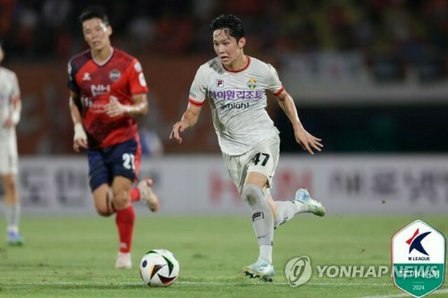 韓国代表に初選出されたFW梁民革＝（韓国プロサッカー連盟提供）＝（聯合ニュース）≪転載・転用禁止≫