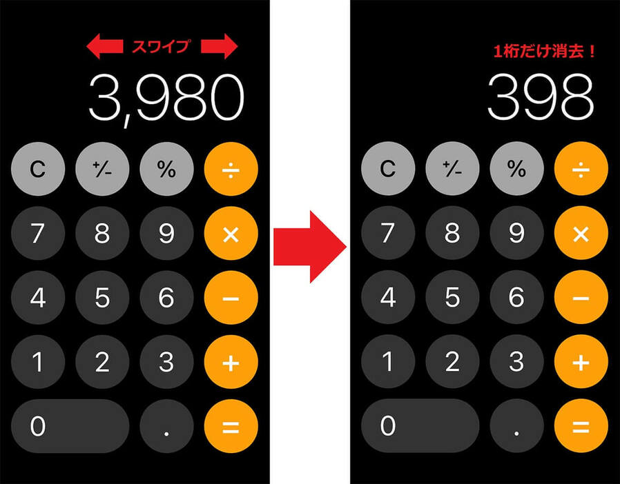 数字を1桁だけ修正する手順