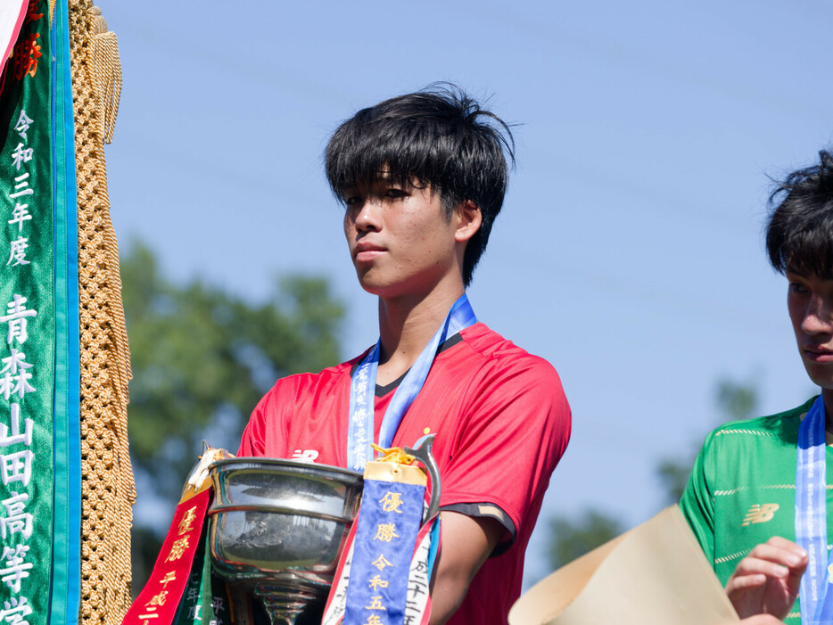 昌平高GK佐々木智太郎(3年=FC LAVIDA出身)は決勝でファインセーブを連発し、日本一に貢献(Manabu TAKAHASHI)