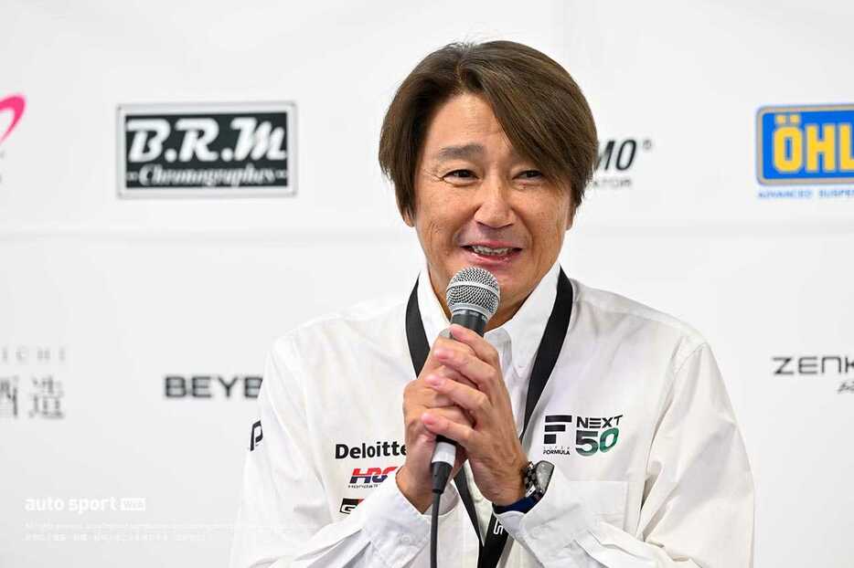 2024年スーパーフォーミュラ第5戦もてぎの定例会見に臨む近藤真彦JRP会長