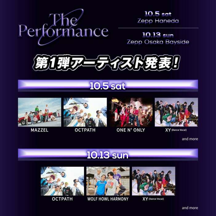 「The Performance Zero」第1弾出演者一覧（提供写真）