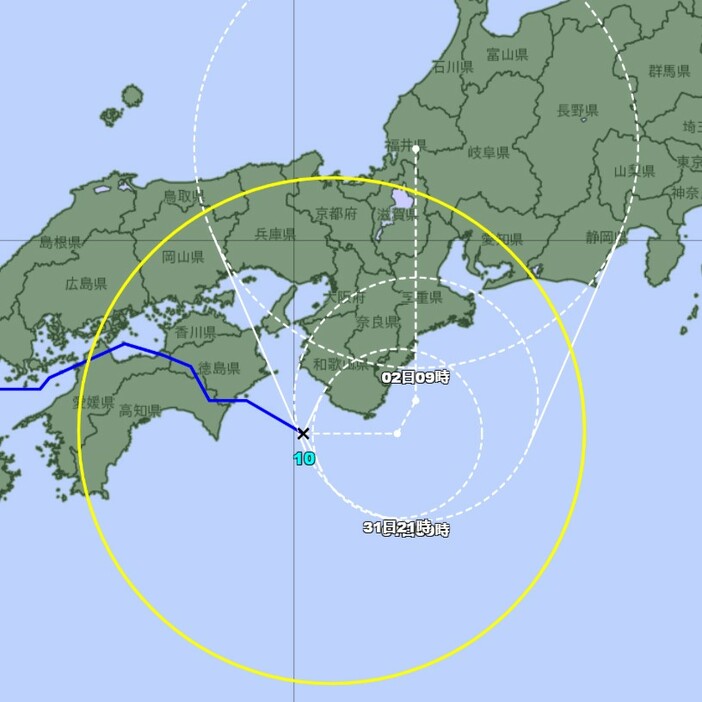 気象庁HPより（最新の進路予想）