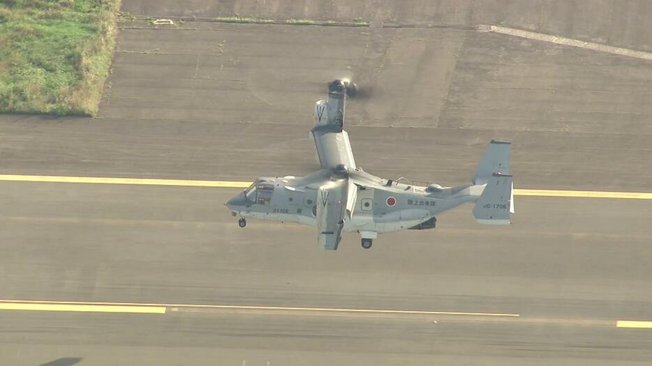 丘珠空港に着陸するオスプレイ