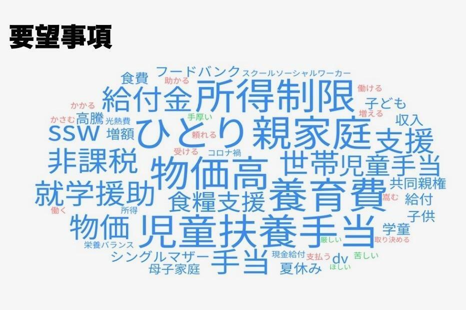 シングル家庭からの要望（会見資料より）