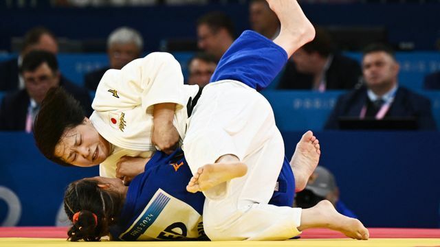 敗者復活戦で勝利し3位決定戦に進出した柔道女子78キロ級の高山莉加選手(写真:ロイター/アフロ)