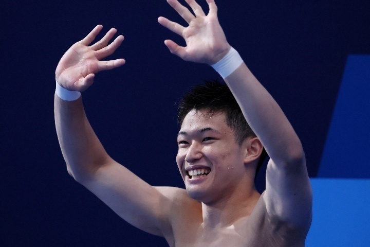 17歳の玉井が銀メダル。日本の飛込史上初めて五輪でメダルを獲得した。(C) Getty Images