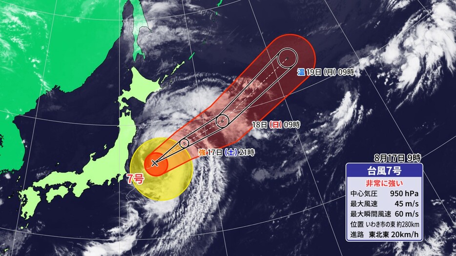 台風7号の予想進路