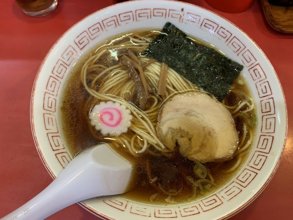 ▲  月島「健楽」のラーメン（醤油味）