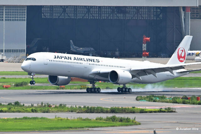 羽田空港に着陸するJALのA350-1000 4号機 JA04WJ＝24年8月1日 PHOTO: Tadayuki YOSHIKAWA/Aviation Wire