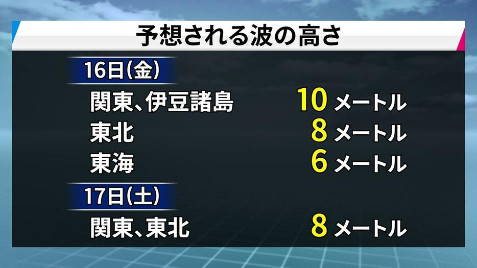 予想される波の高さ