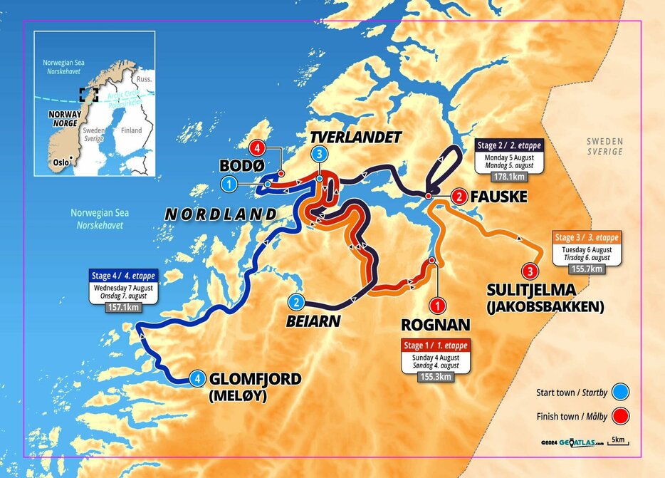 アークティックレース・オブ・ノルウェー コース全体図