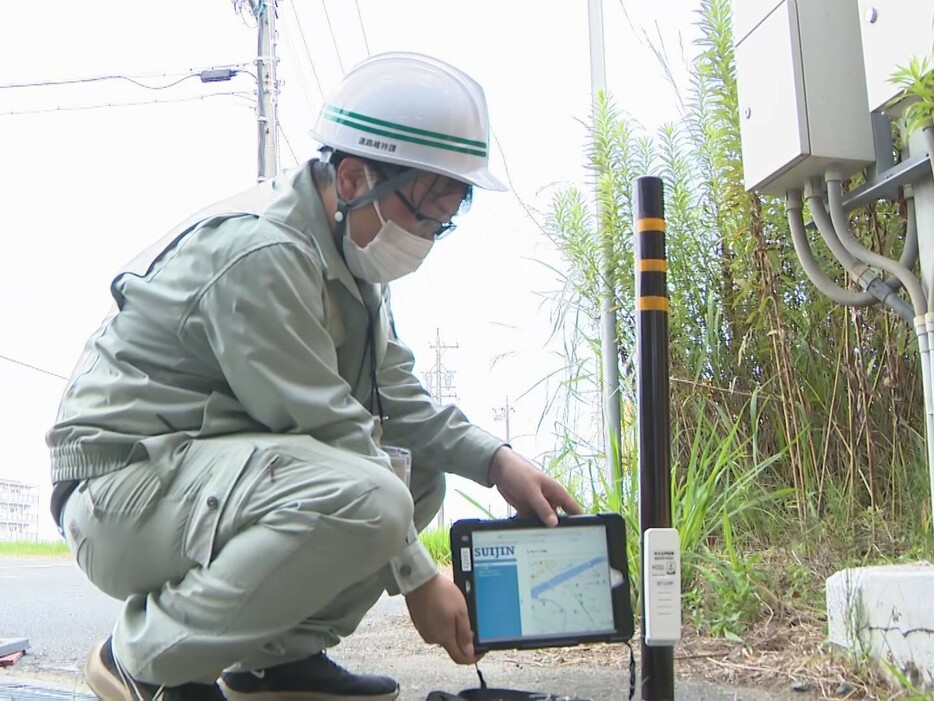 「浸水センサ」の設置作業 愛知県豊橋市