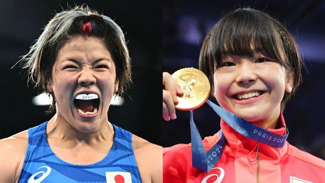 左からレスリング女子の鏡優翔選手(写真:ロイター/アフロ)と藤波朱理選手(写真:YUTAKA/アフロスポーツ)