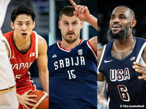 アシストランク上位3位に並んだ河村、ヨキッチ、レブロン［写真］＝fiba.basketball