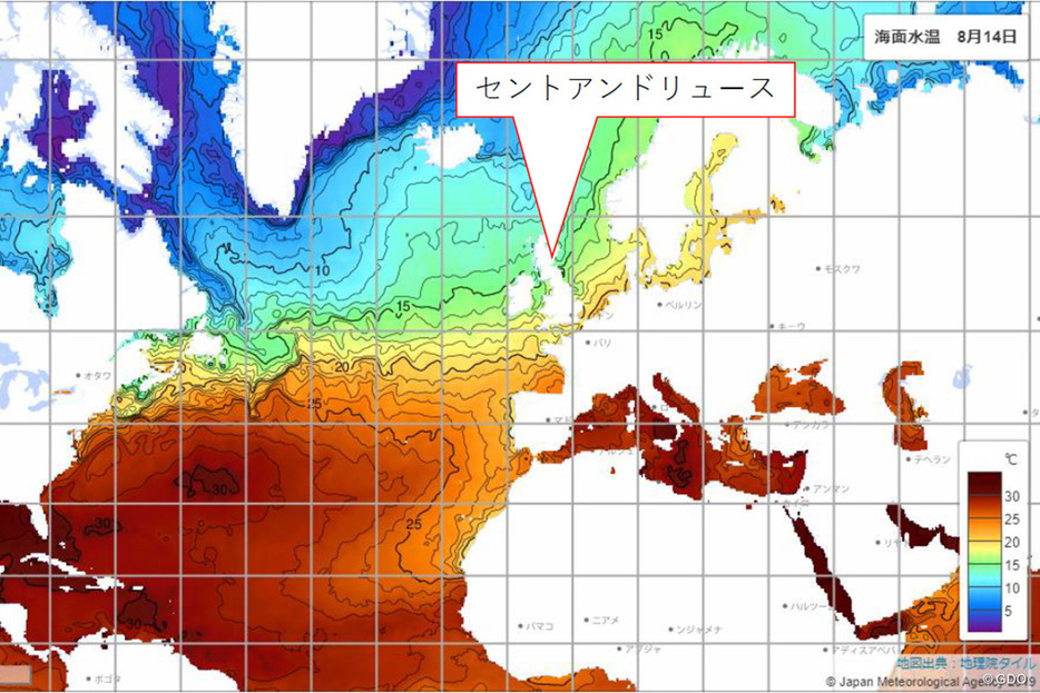 海水温は15℃を下回ることがほとんど