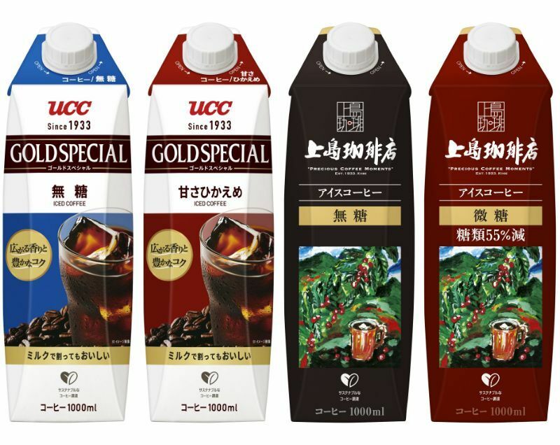 左から「UCCゴールドスペシャル」「上島珈琲店」の紙パックコーヒー