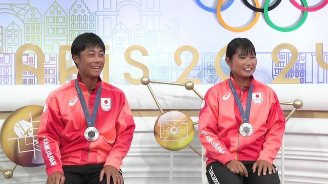 セーリングで銀メダルを獲得した岡田奎樹選手と吉岡美帆選手ペア