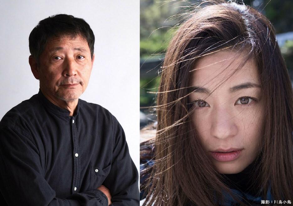 NHKの特集ドラマ「憶えのない殺人」に出演する小林薫さん（左）と尾野真千子さん