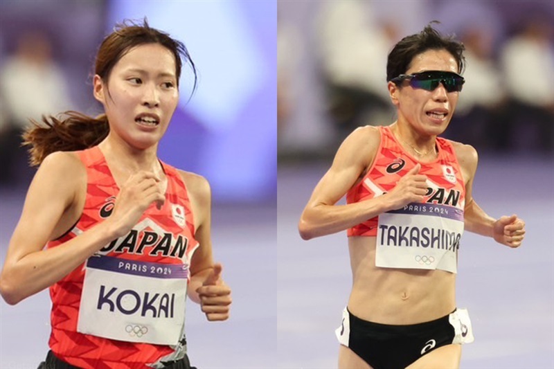 パリ五輪女子10000mで19位の小海遥と22位の高島由香