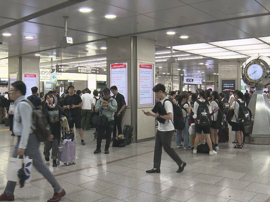 JR名古屋駅は混雑した 2024年8月29日午後7時半ごろ