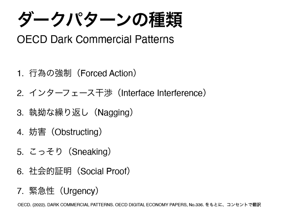ダークパターンの種類