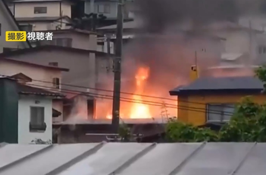 火事があった現場（撮影：視聴者）