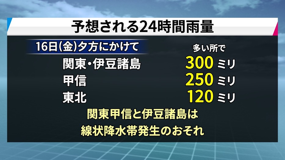 24時予想降水量（16日(金)夕方まで・多い所）