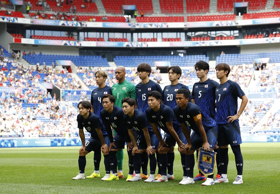 パリ五輪男子サッカー準々決勝 日本代表〔写真：共同通信〕