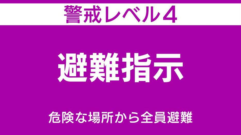 警戒レベル4　避難指示