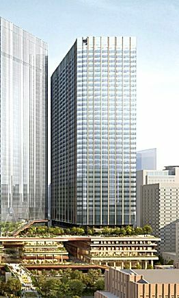 東京・内幸町1丁目街区開発プロジェクトで建設予定の高層ビル完成予想図、提供：東京電力パワーグリッド