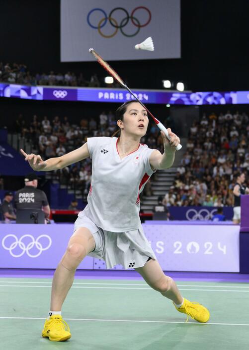 女子シングルスで準々決勝進出を決めた大堀彩＝パリ（共同）