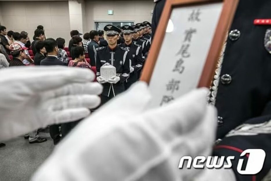 2017年8月23日開かれた実尾島部隊員合同奉安式(c)news1