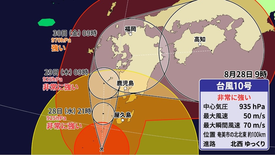 台風10号の予想進路