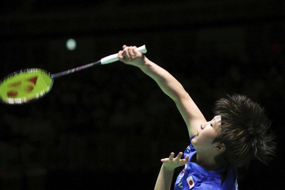 女子シングルスで優勝を果たした山口茜＝横浜アリーナ