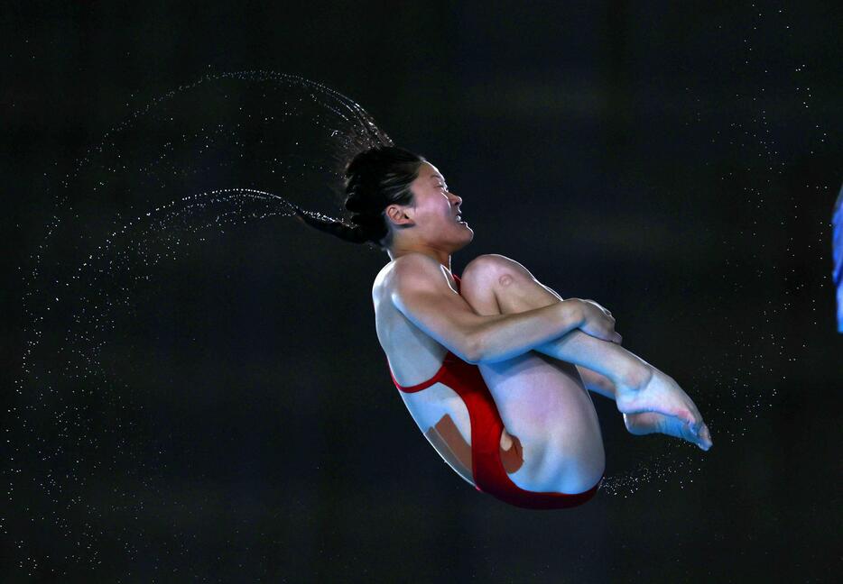 女子高飛び込みで銅メダルを獲得した北朝鮮のキム・ミレ＝6日、パリ（ゲッティ＝共同）