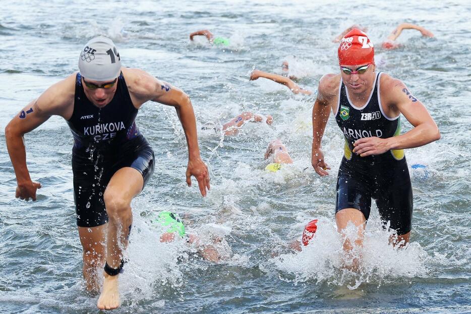 トライアスロンなどの競技が実施されているセーヌ川。(C)Getty Images