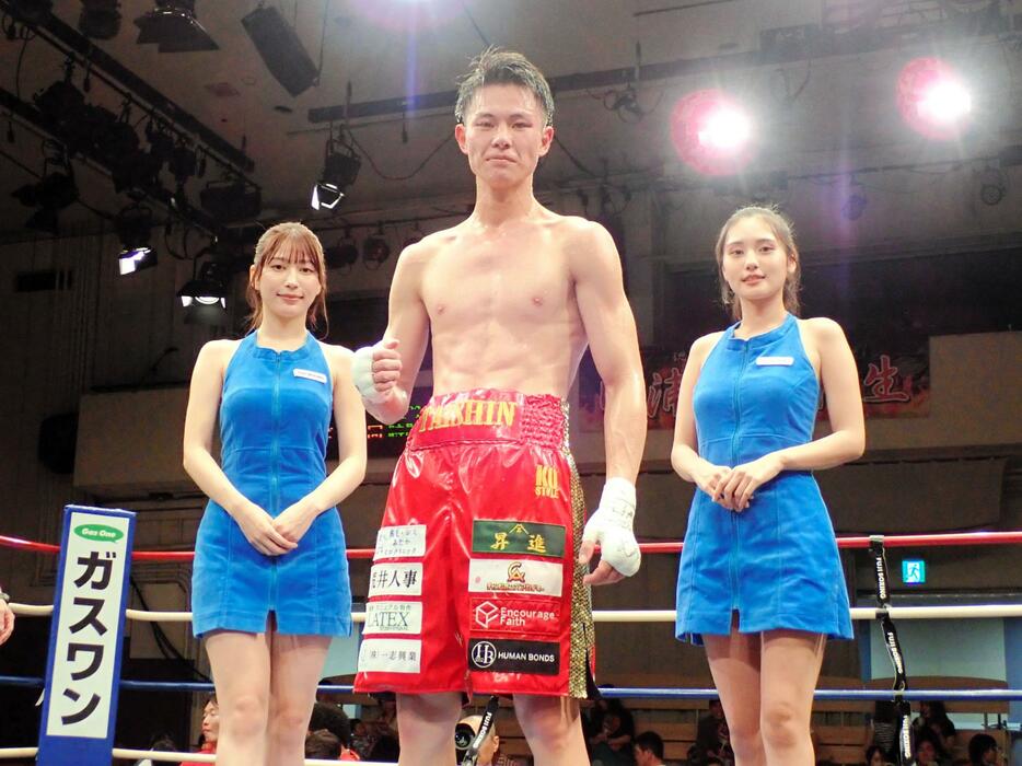 　初の８回戦で判定勝ちした輪島功一氏の孫・磯谷大心