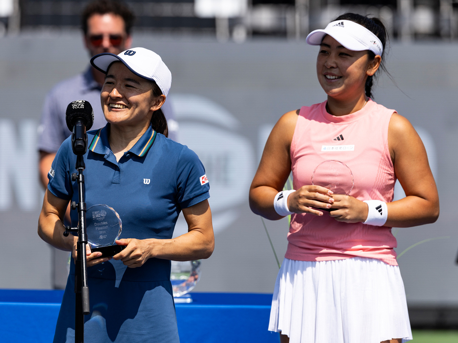 「テニス・イン・ザ・ランド」（アメリカ・クリーブランド）の女子ダブルスで準優勝を飾った青山修子（近藤乳業／左）と穂積絵莉（日本住宅ローン）（Getty Images）