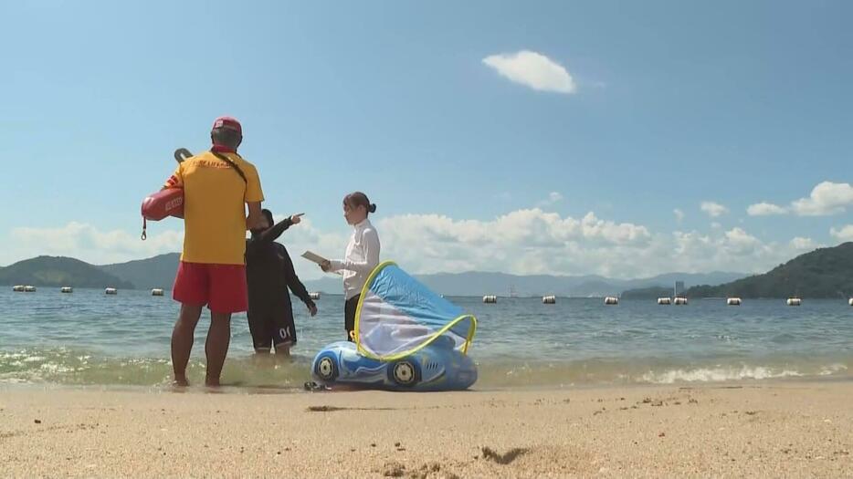 海水浴場で安全パトロール「事故なく楽しんで遊泳を」　広島・坂町